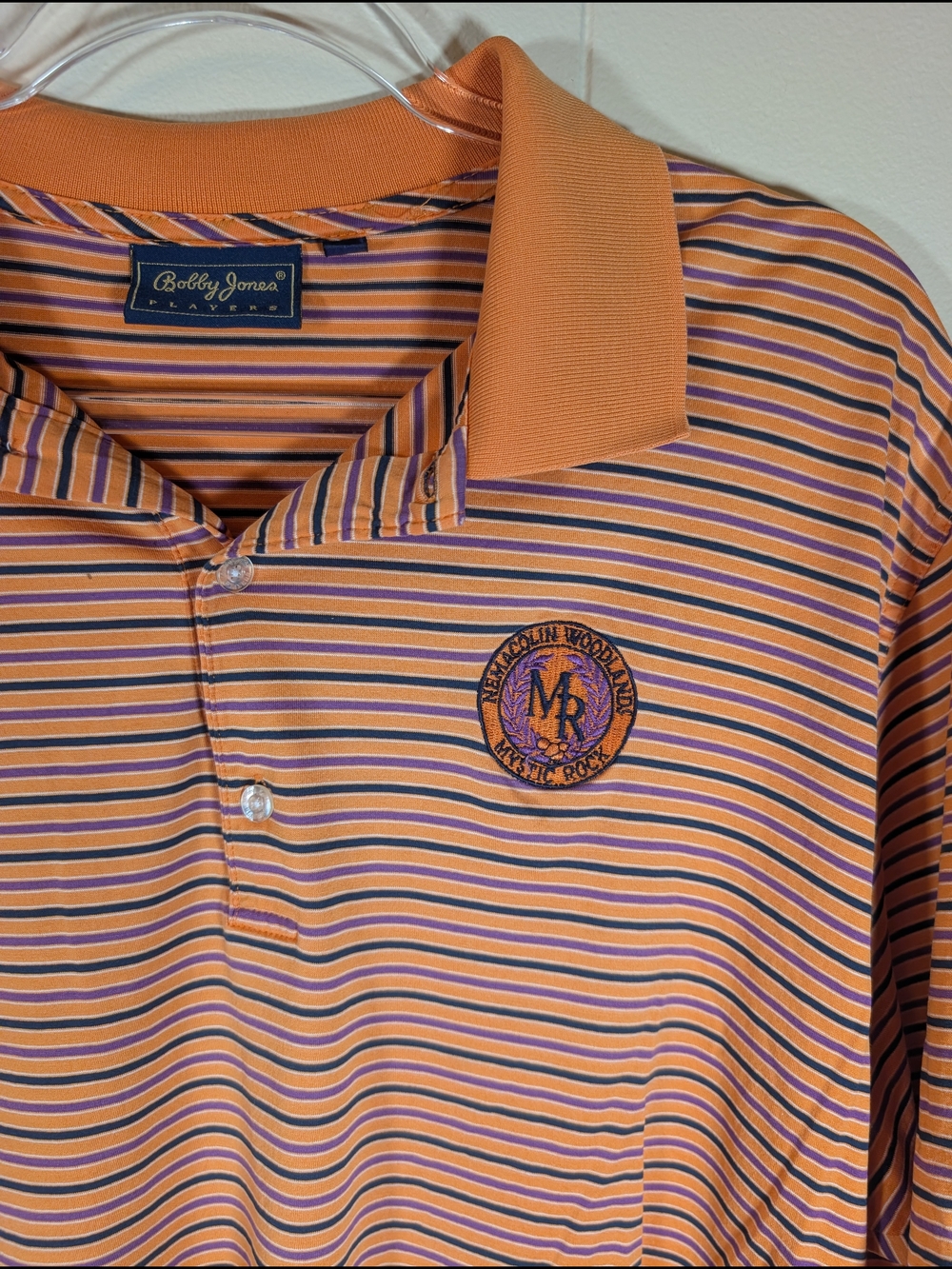 Bobby Jones Players Melrose in the Woods Little Rock Striped Golf Polo Shirt Men